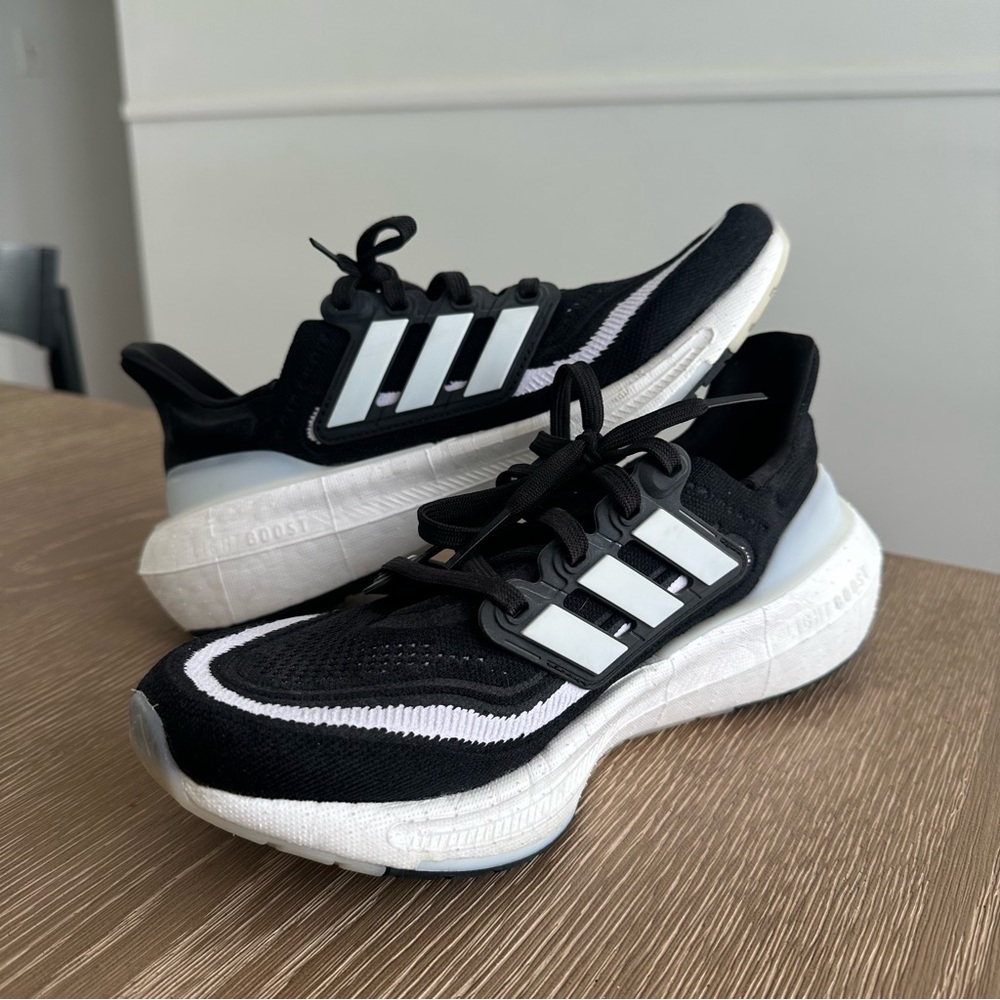 Adidas Black and White Athletic Running Shoes